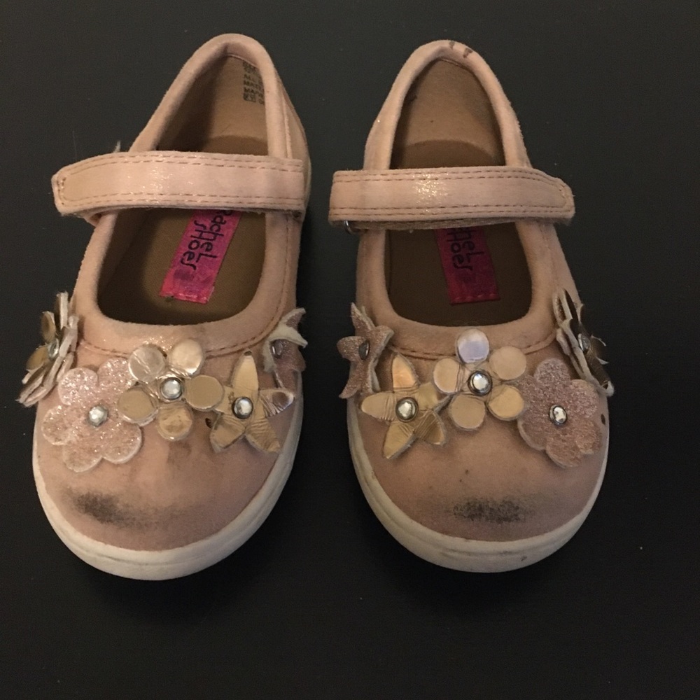 Blush floral Mary Janes